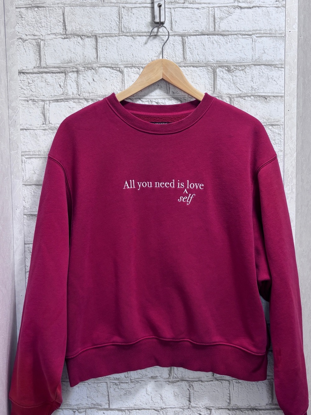 Red "All You Need Is Self Love” Sweatshirt